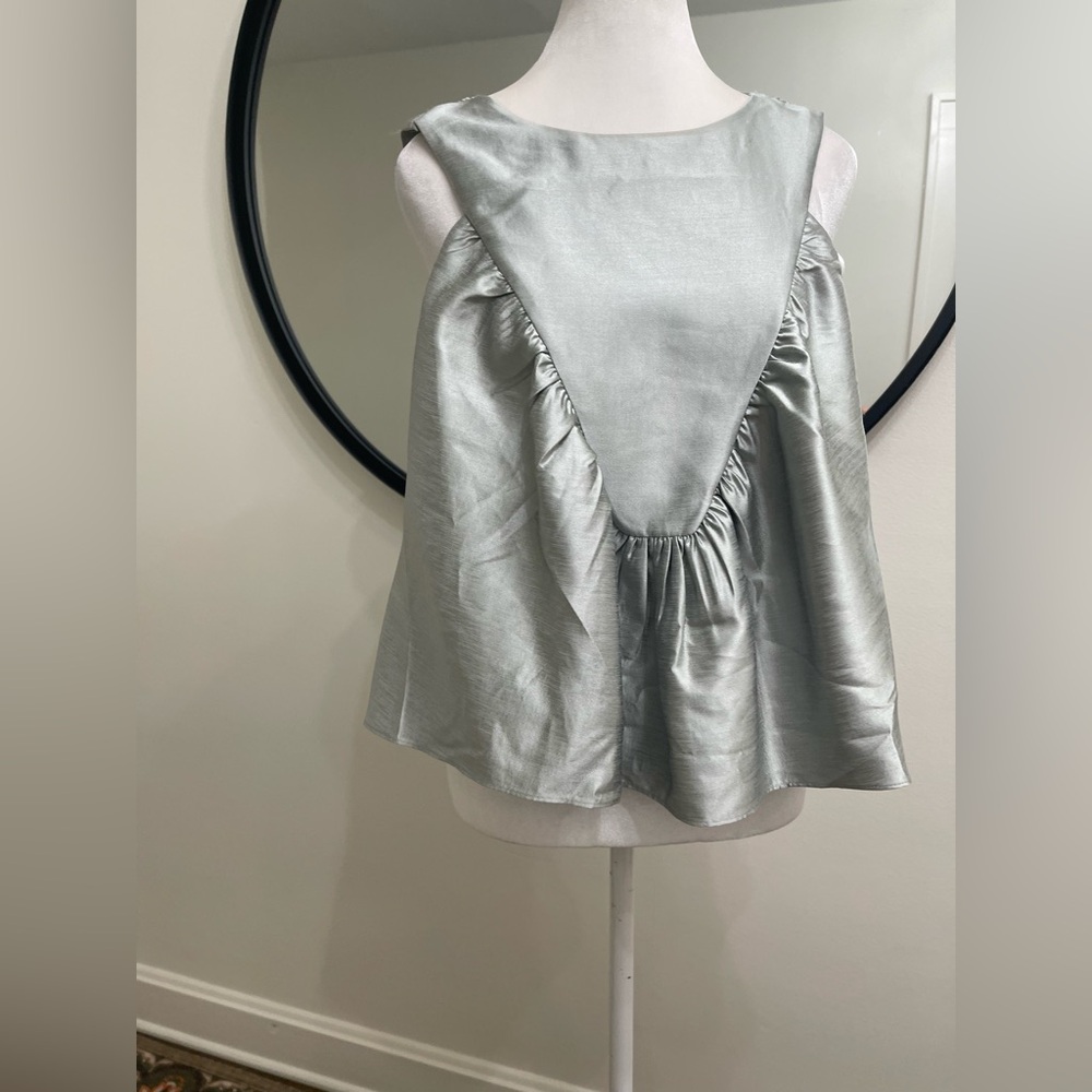 NWT ANTHROPOLOGIE MARE MARE Shirred Swing Tank Top Mint - Picture 6 of 9